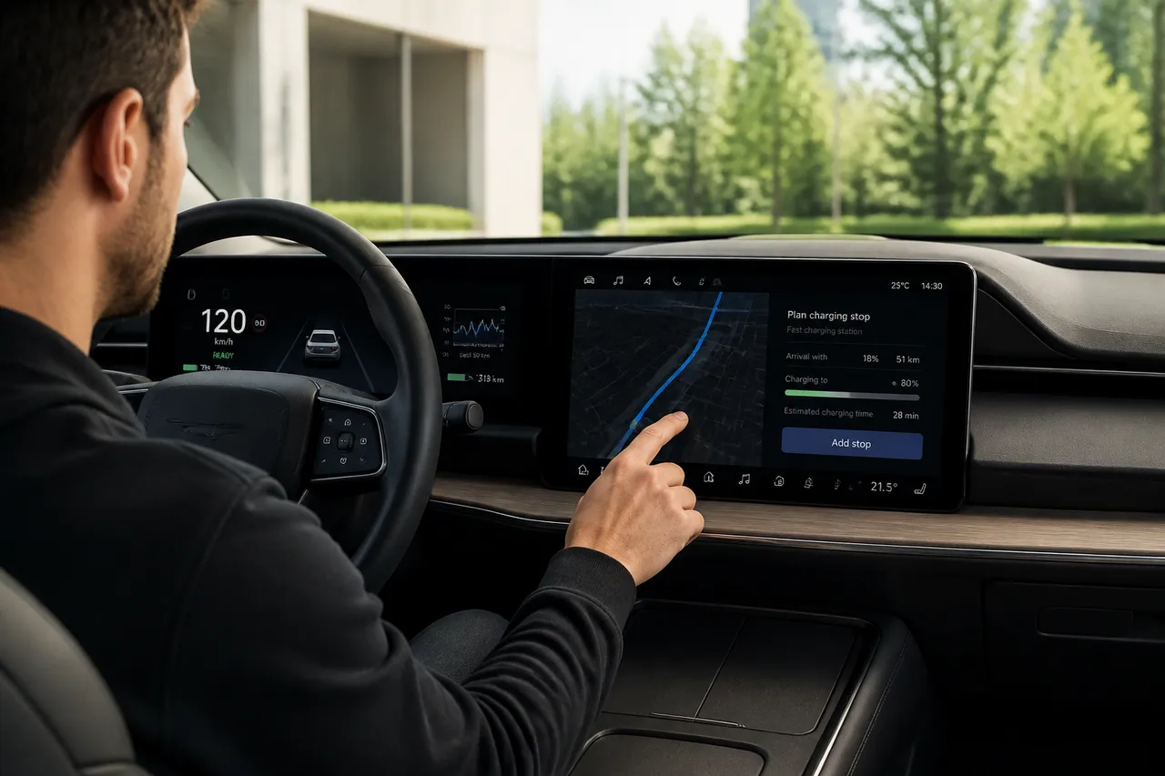 afișaj autonomie baterie automobil electric