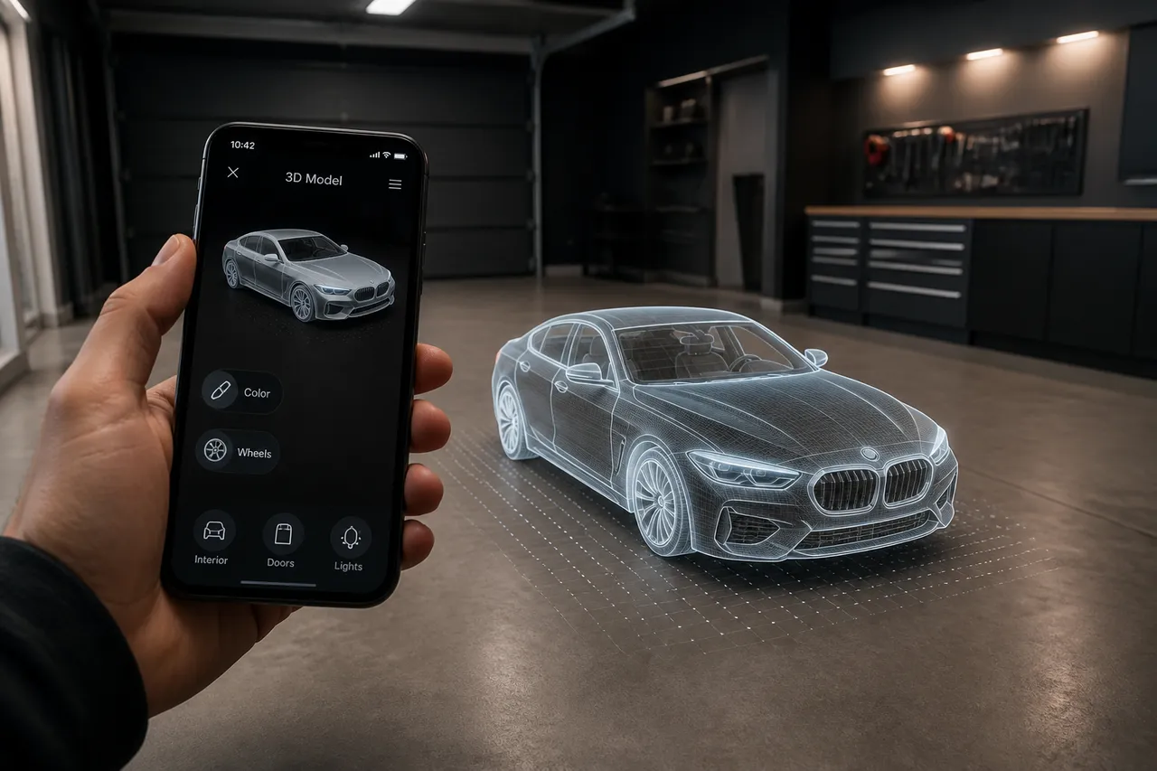realitate augmentată în configurator auto pe telefon