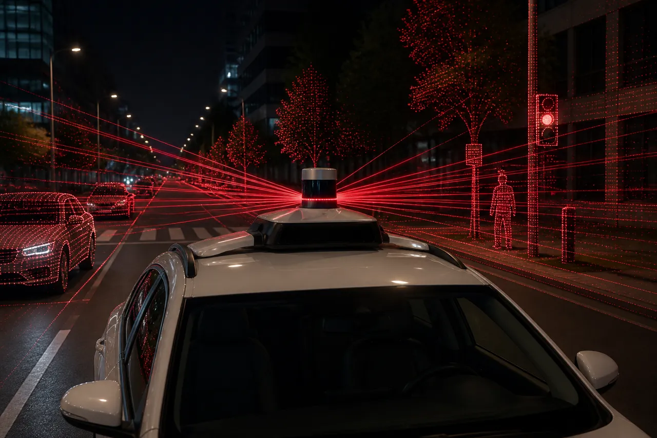 senzor LiDAR mașină autonomă tehnologie laser