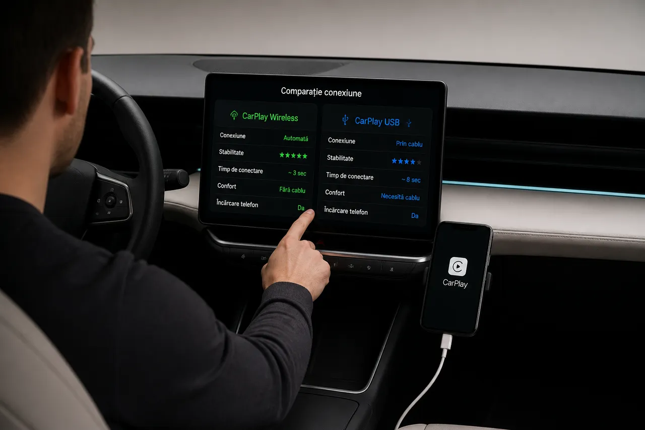 alegerea între CarPlay wireless și cablu