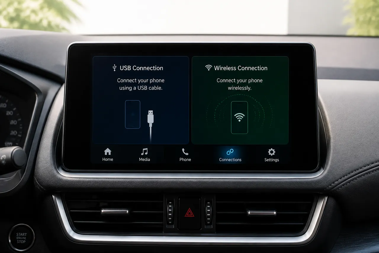 comparație CarPlay wireless și CarPlay prin cablu