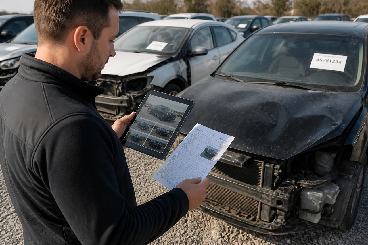 licitație auto daune verificare vehicul avariat