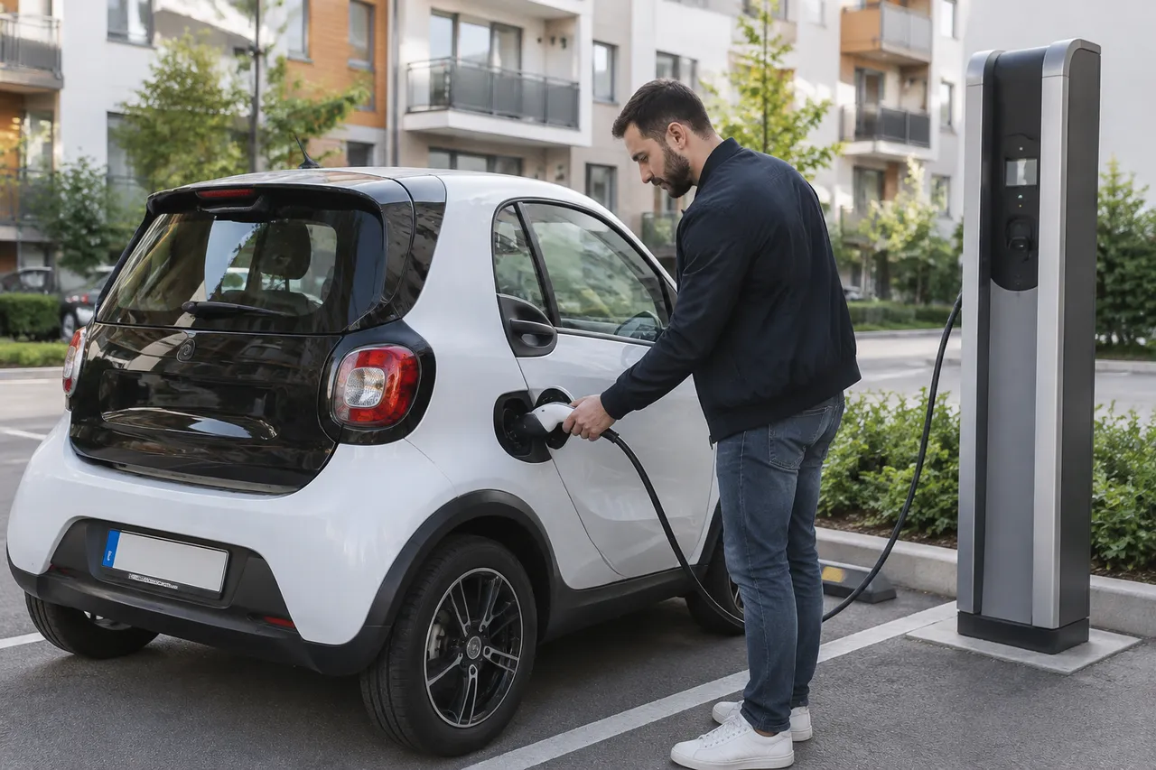 încărcare automobil electric urban cu două locuri