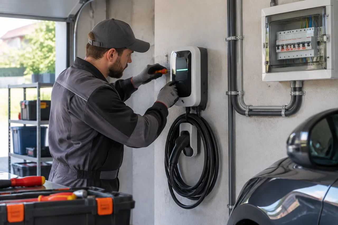 montaj wallbox în siguranță pentru automobil electric